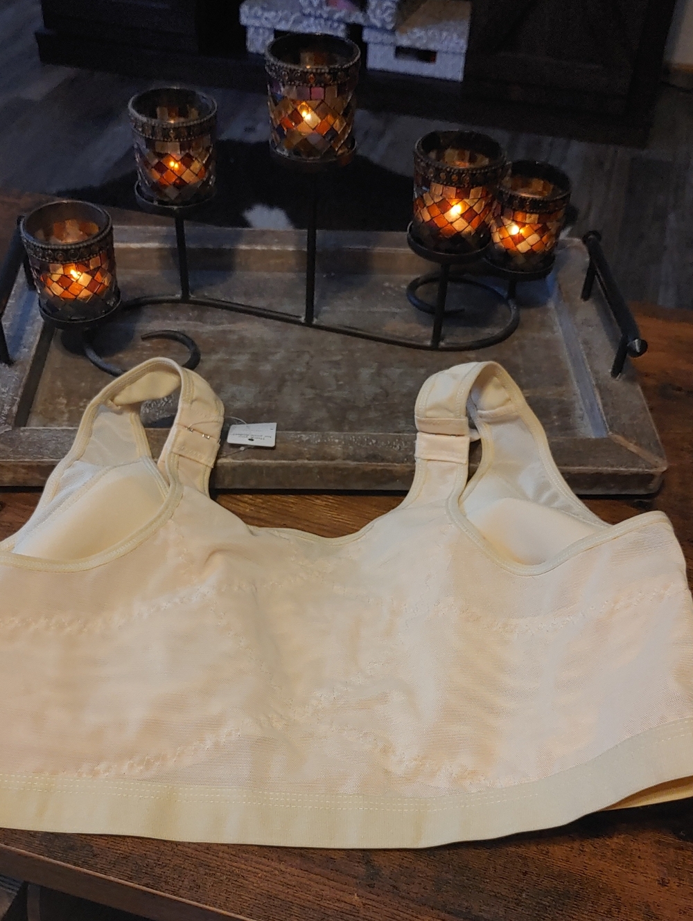 NWT 2X Embraced Front Closure Beige Unpadded Wirefree Posture Bra - Picture 7 of 11
